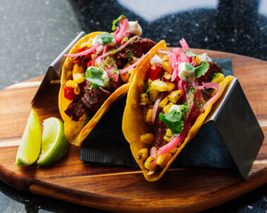 Closeup of Flat Iron Tacos
